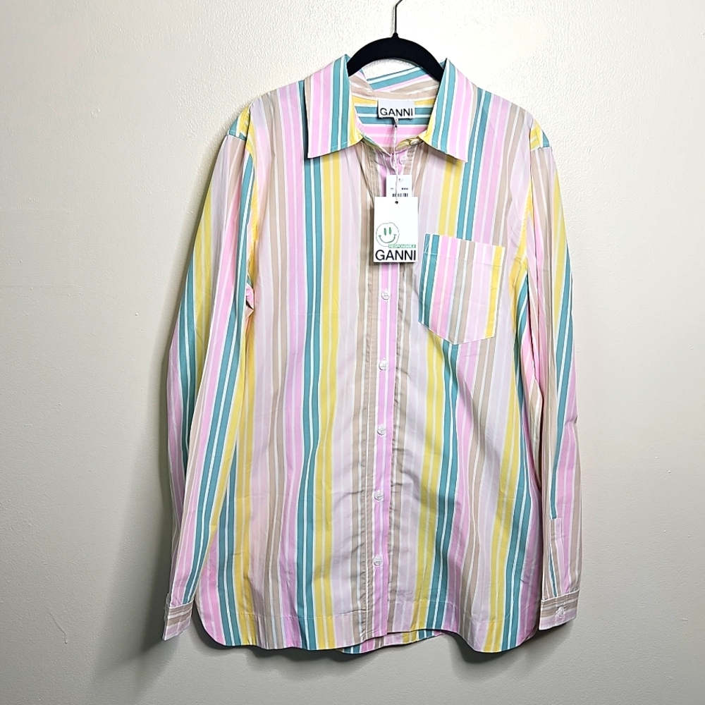 Ganni Multicolor Striped Button Down Shirt